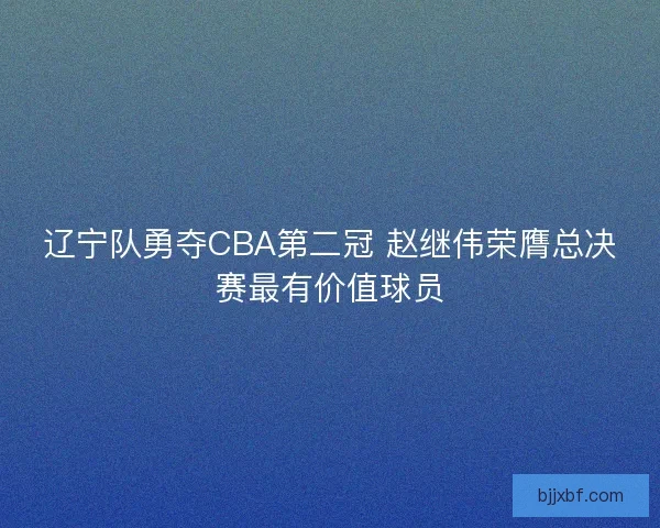 辽宁队勇夺CBA第二冠 赵继伟荣膺总决赛最有价值球员