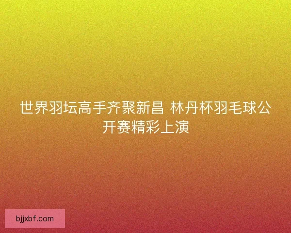 世界羽坛高手齐聚新昌 林丹杯羽毛球公开赛精彩上演